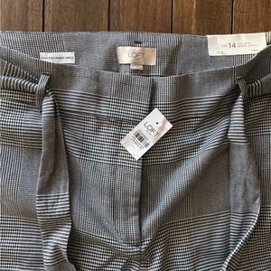 LOFT Black and White Checkered Pants